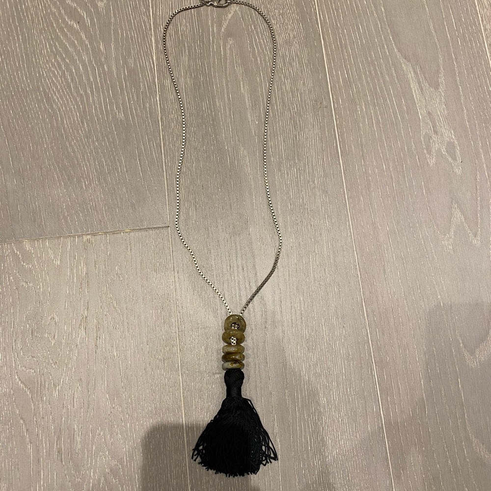 Long box chain tassel necklaces